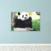 Giant Panda Sitting Canvas Afdruk (Insitu (Houten vloer))