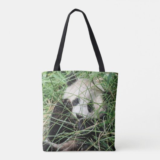 Giant Panda zweert in gras Tote Bag (Achterkant)