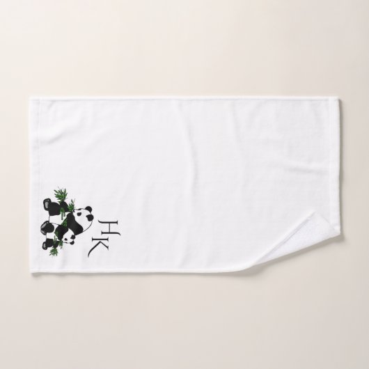 Giant Pandas Monogram Bad Handdoek (Handdoek)