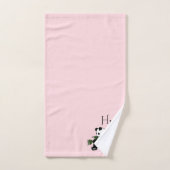 Giant Pandas Monogram Roze Wadenset Bad Handdoek (Handdoek)