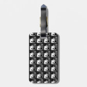 Giant Pandas Pop Art Black en White Bagagelabel (Achterkant verticaal)