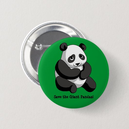 Giant Pandas Ronde Button 5,7 Cm (Voorkant /achterkant)