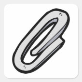 Giant Paperclip Vierkante Sticker (Voorkant)