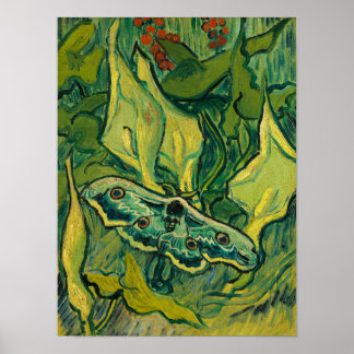 Giant Peacock Moth, 1889, door Vincent van Gogh Poster