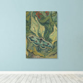 Giant Peacock Moth (1889) van Vincent van Gogh Canvas Afdruk (Insitu (Houten vloer))