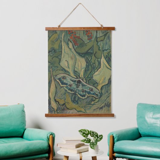 Giant Peacock Moth (1889) van Vincent van Gogh Hangend Wandkleed (Woonkamer)