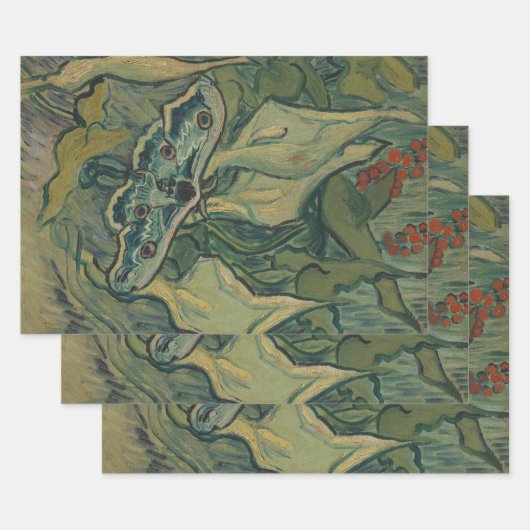 Giant Peacock Moth (1889) van Vincent van Gogh Inpakpapier Vel (Set)
