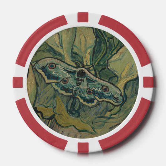 Giant Peacock Moth (1889) van Vincent van Gogh Poker Chips (Voorkant)