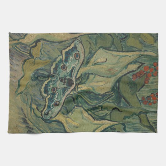 Giant Peacock Moth (1889) van Vincent van Gogh Theedoek (Horizontaal)