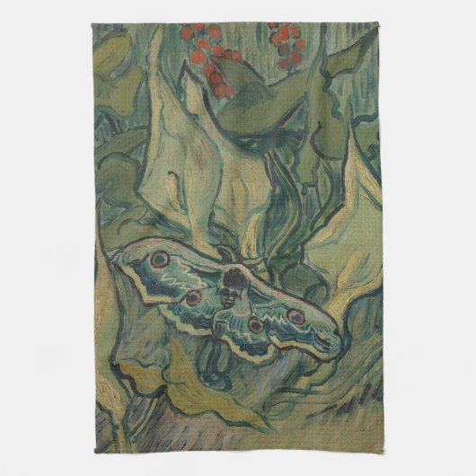 Giant Peacock Moth (1889) van Vincent van Gogh Theedoek (Verticaal)
