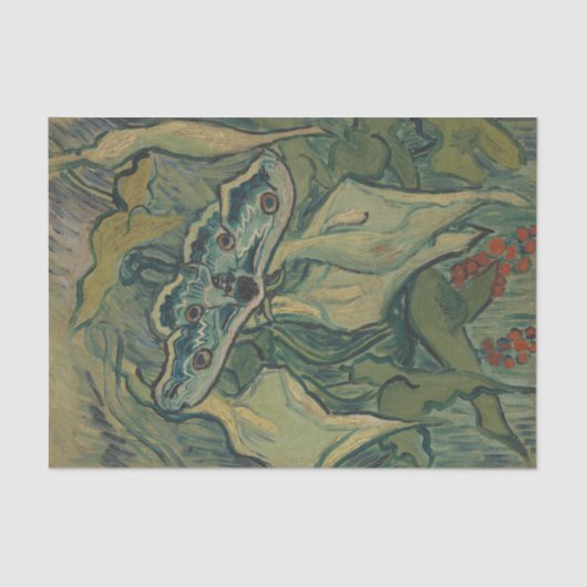 Giant Peacock Moth (1889) van Vincent van Gogh Tissuepapier (Voorkant)