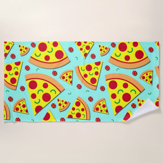 Giant Pepperoni Pizza Pie Slices Strandlaken (Voorkant)