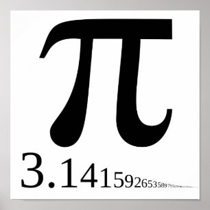 Giant "Pi"-symbool & 3.14... Poster