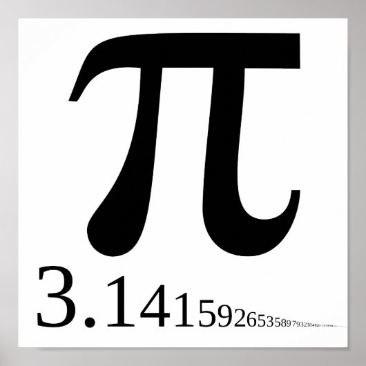Giant "Pi"-symbool & 3.14... Poster (Voorkant)