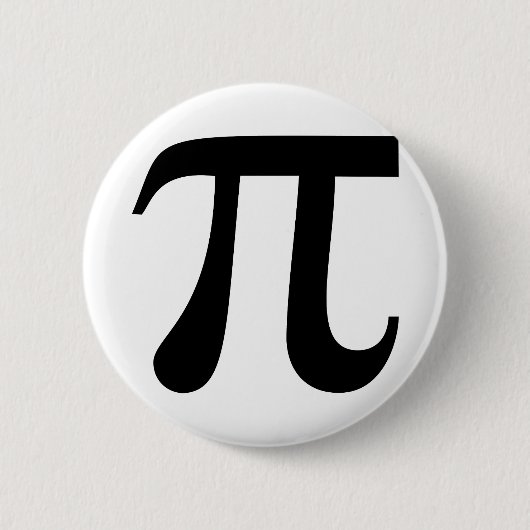 Giant "Pi"-symbool Ronde Button 5,7 Cm (Voorkant)