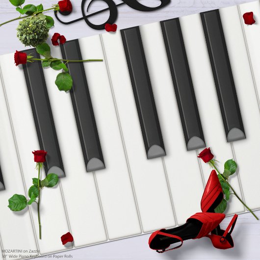 Giant Piano Toetsenbord op een rol papier (wit)