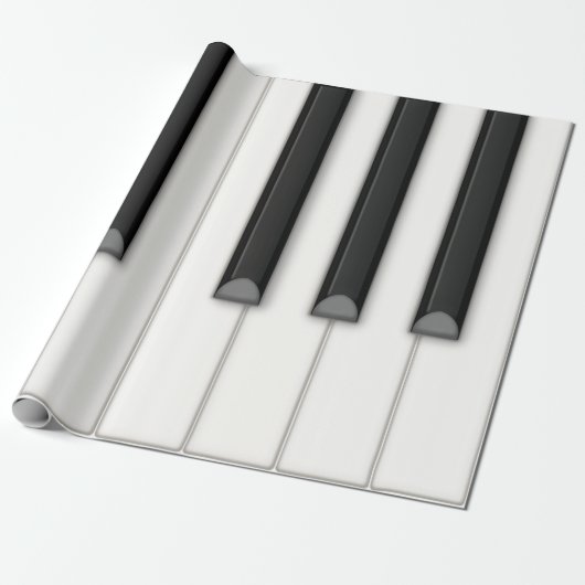 Giant Piano Toetsenbord op een rol papier (wit) (Uitgerold)