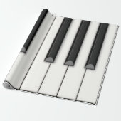 Giant Piano Toetsenbord op een rol papier (zwart) (Uitgerold)