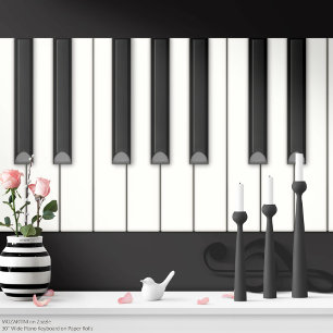 Giant Piano Toetsenbord op een rol papier (zwart)