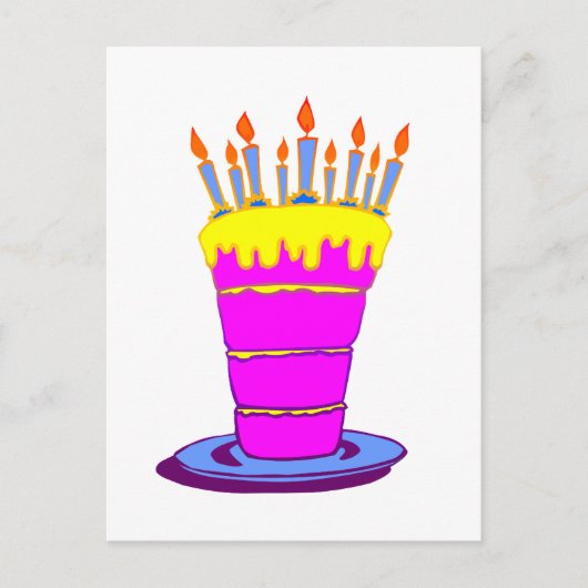 Giant Pink Birthday Cake Briefkaart (Voorkant)