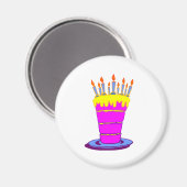 Giant Pink Birthday Cake Magneet (Voorkant / Achterkant)