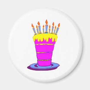Giant Pink Birthday Cake Magneet