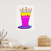 Giant Pink Birthday Cake Poster (Keuken)