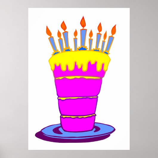 Giant Pink Birthday Cake Poster (Voorkant)