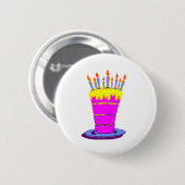 Giant Pink Birthday Cake Ronde Button 5,7 Cm (Voorkant /achterkant)