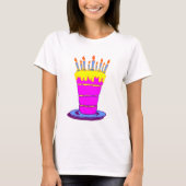 Giant Pink Birthday Cake T-shirt (Voorkant)
