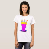 Giant Pink Birthday Cake T-shirt (Voorkant volledig)