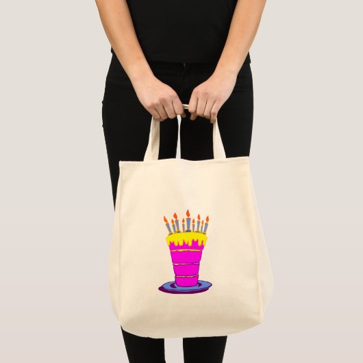 Giant Pink Birthday Cake Tote Bag (Voorkant (product))
