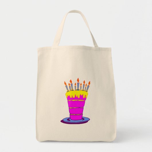 Giant Pink Birthday Cake Tote Bag (Voorkant)