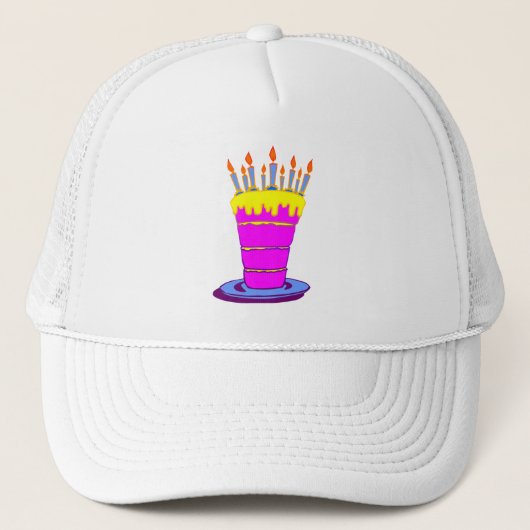 Giant Pink Birthday Cake Trucker Pet (Voorkant)