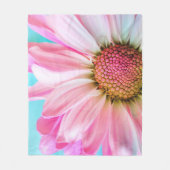 Giant Pink Daisy Fleece Deken (Voorkant)