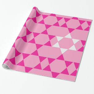 Giant Pink Jewish Stars Cadeaupapier