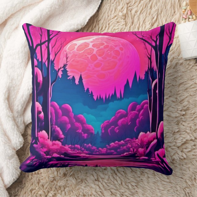 Giant Pink Moon Art Kussen (Deken)