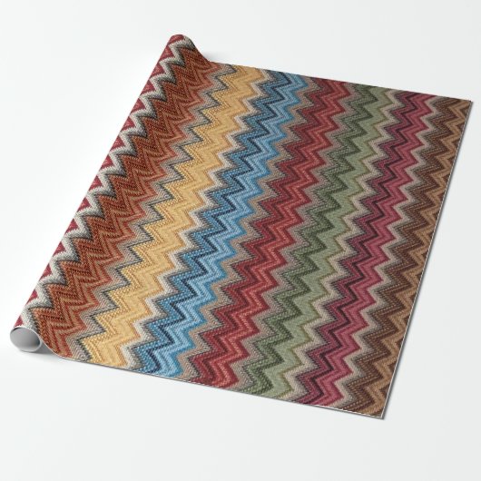Giant Pixelated Bargello Wrapping Paper Cadeaupapier (Uitgerold)