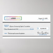 Giant Promotional Check with Business Logo | Poster (Voorkant)