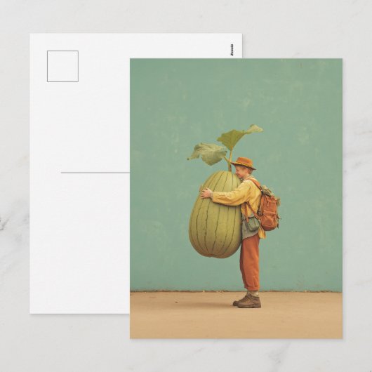 Giant Pumpkin Hug Feestdagenkaart (Voorkant / Achterkant)