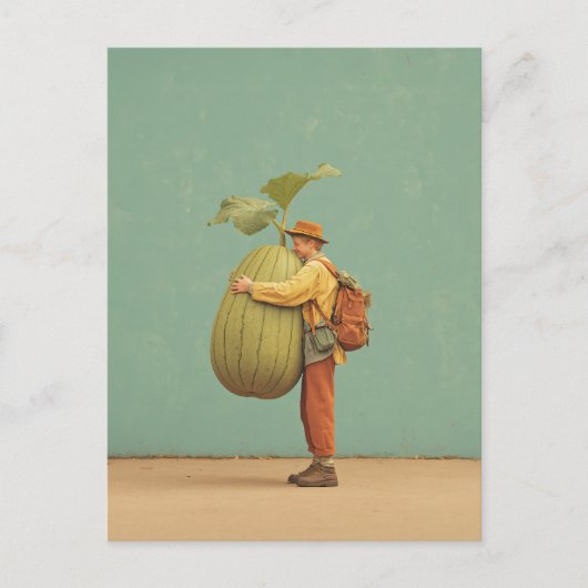 Giant Pumpkin Hug Feestdagenkaart (Voorkant)