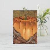 Giant Pumpkin Medium Halloween Party Invitation Kaart (Staand voorkant)