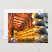 Giant reclining Buddha in tempel, Wat Pho, Briefkaart (Voorkant / Achterkant)