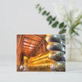 Giant reclining Buddha in tempel, Wat Pho, Briefkaart (Staand voorkant)