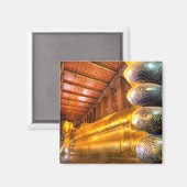 Giant reclining Buddha in tempel, Wat Pho, Magneet (Voorkant / Achterkant)