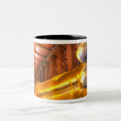 Giant reclining Buddha in tempel, Wat Pho, Tweekleurige Koffiemok (Center)