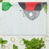Giant red ladybug op een blad theedoek (Gevouwen)