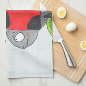 Giant red ladybug op een blad theedoek (Quarter Fold)