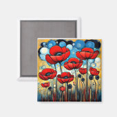 Giant Red Poppies 1 Magneet (Voorkant / Achterkant)
