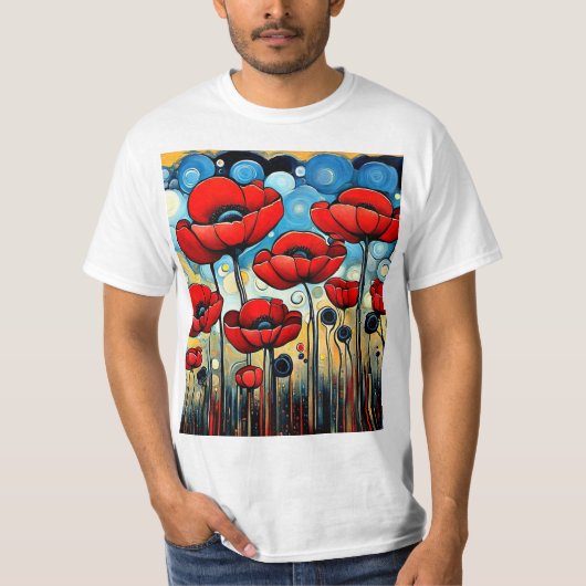 Giant Red Poppies 1 T-shirt (Voorkant)